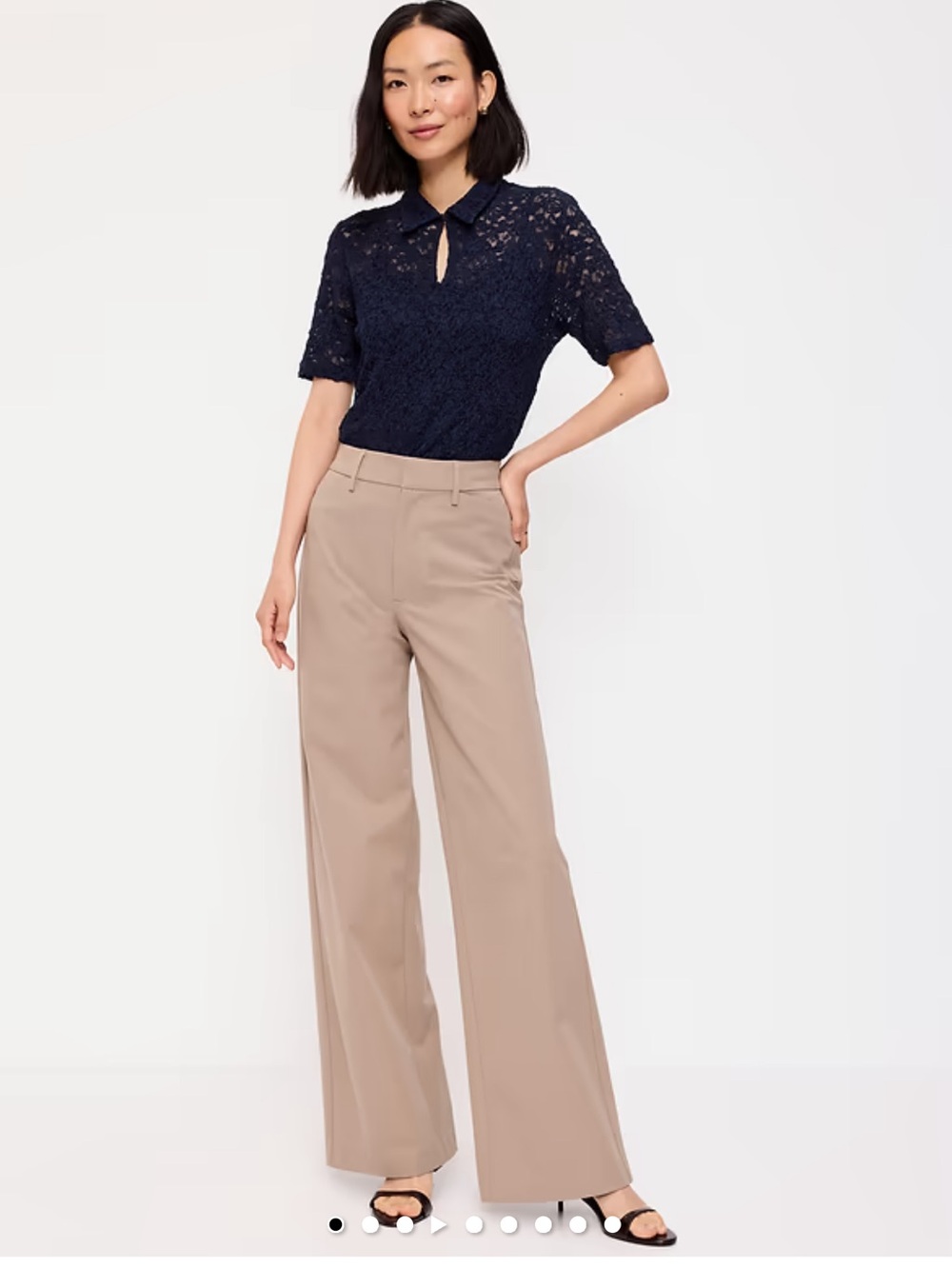 Old Navy Wide-Leg High-Rise Pants in Khaki